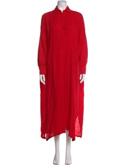 Pre-owned Raquel Allegra Long Dress In Red