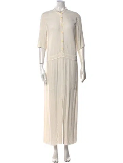 Pre-owned Raquel Allegra Long Dress In White