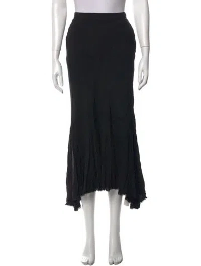 Pre-owned Raquel Allegra Long Skirt In Black