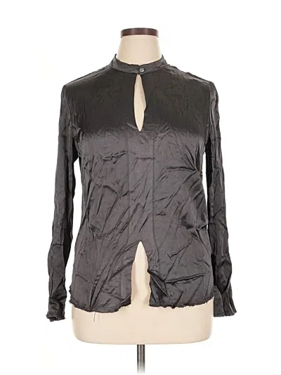 Pre-owned Raquel Allegra Long Sleeve Blouse In Gray