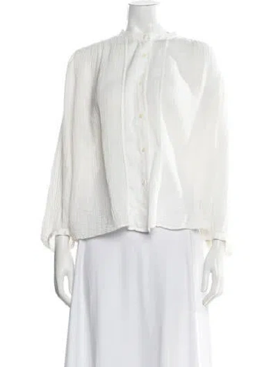 Pre-owned Raquel Allegra Long Sleeve Blouse In Neutral