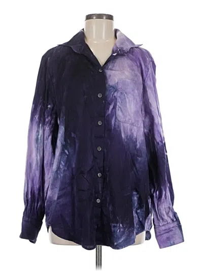 Pre-owned Raquel Allegra Long Sleeve Blouse In Purple