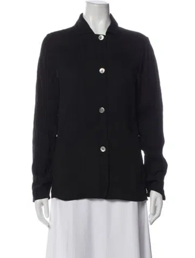 Pre-owned Raquel Allegra Long Sleeve Button-up Top In Gray