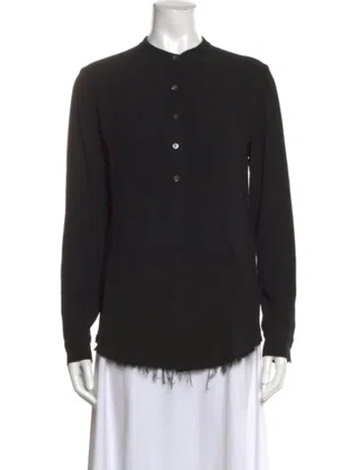 Pre-owned Raquel Allegra Long Sleeve Top In Black