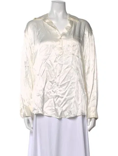 Pre-owned Raquel Allegra Long Sleeve Top In Neutrals