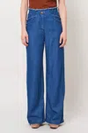 Raquel Allegra Lynn Pants In Washed Indigo In Blue