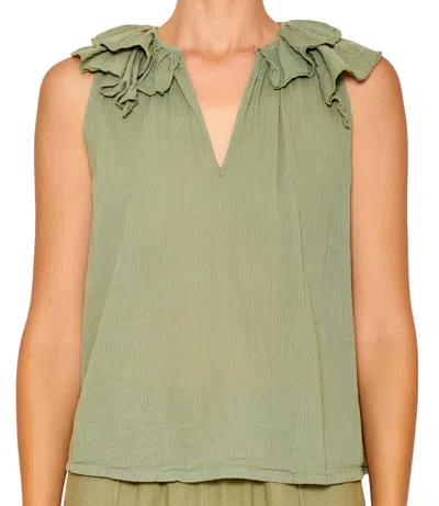 Raquel Allegra Magnolia Blouse In Sage In Green