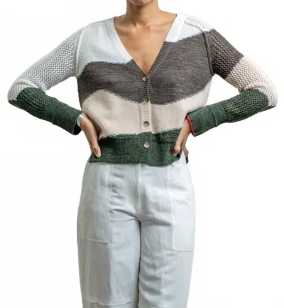 Raquel Allegra Matisse Knit Cardigan In Neutral In Multi