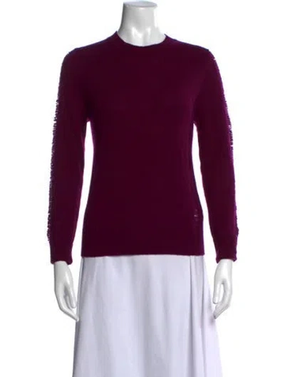 Pre-owned Raquel Allegra Merino Wool Crew Neck Sweater In Purple