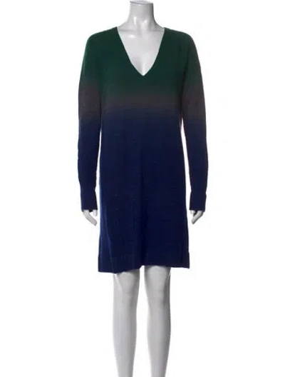 Pre-owned Raquel Allegra Merino Wool Knee-length Dress In Blue
