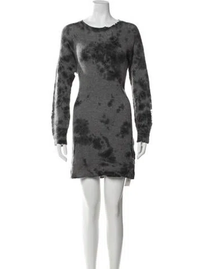 Pre-owned Raquel Allegra Merino Wool Mini Dress In Grey