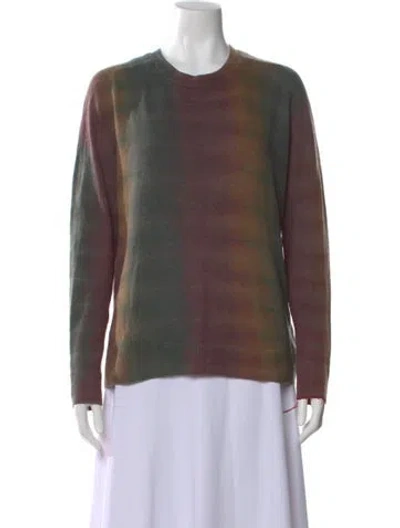 Pre-owned Raquel Allegra Merino Wool Striped Sweater In Purple
