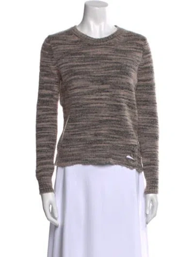Pre-owned Raquel Allegra Merino Wool Striped Sweatshirt In Gray