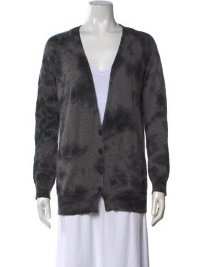 Pre-owned Raquel Allegra Merino Wool Tie-dye Print Sweater In Grey