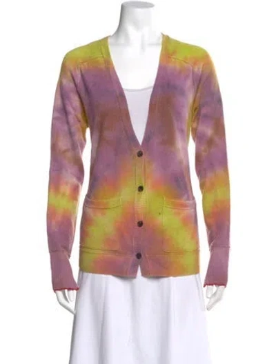 Pre-owned Raquel Allegra Merino Wool Tie-dye Print Sweater In Multi