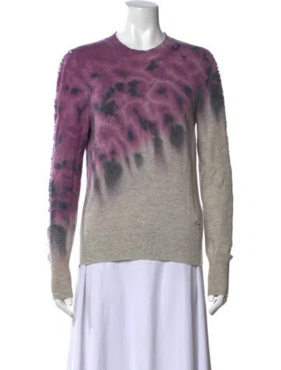 Pre-owned Raquel Allegra Merino Wool Tie-dye Print Sweatshirt In Grey/purple