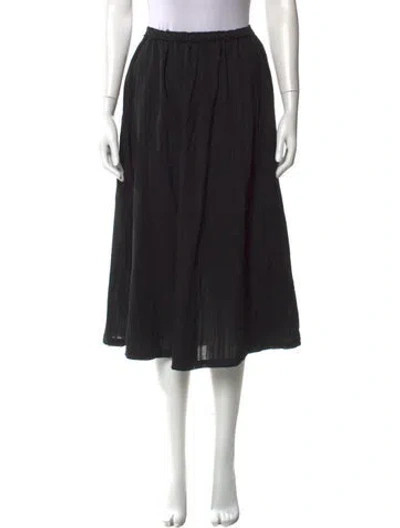 Pre-owned Raquel Allegra Midi Length Skirt In Black
