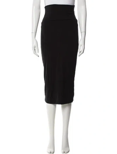 Pre-owned Raquel Allegra Midi Length Skirt In Black