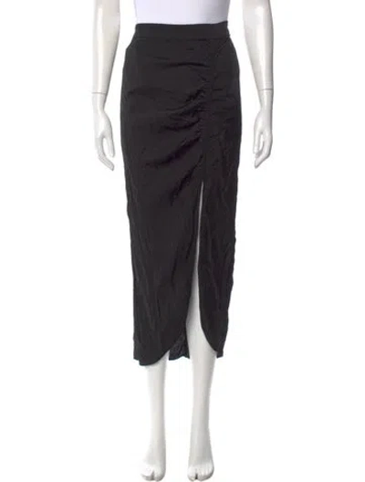 Pre-owned Raquel Allegra Midi Length Skirt In Black