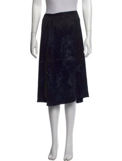 Pre-owned Raquel Allegra Midi Length Skirt In Black