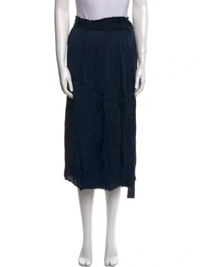 Pre-owned Raquel Allegra Midi Length Skirt In Blue
