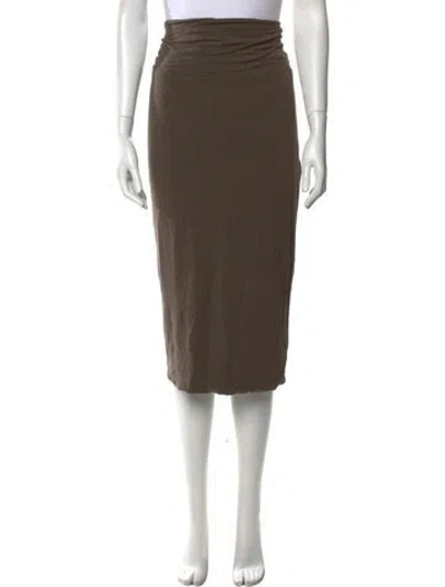 Pre-owned Raquel Allegra Midi Length Skirt In Green