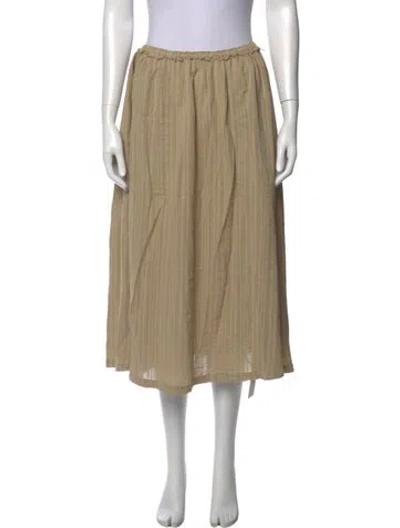 Pre-owned Raquel Allegra Midi Length Skirt In Neutral
