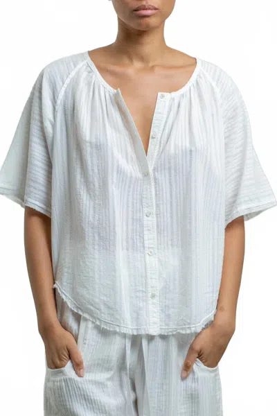 Raquel Allegra Miles Blouse In Washed White