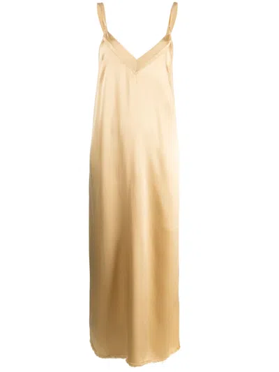 Raquel Allegra Mino Ombré Midi Dress In Neutrals