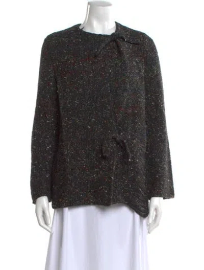 Pre-owned Raquel Allegra Mock Neck Sweater In Gray