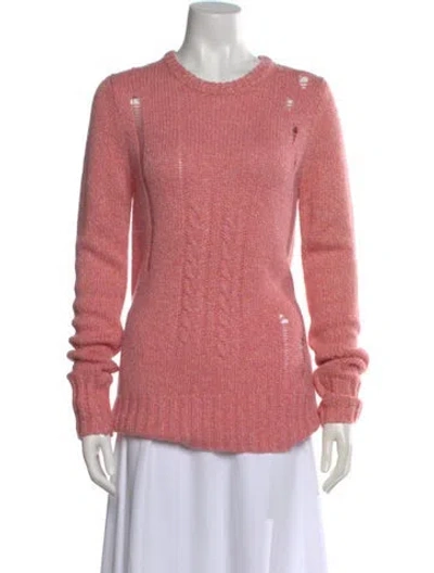 Pre-owned Raquel Allegra Mohair Crew Neck Sweater In Pink