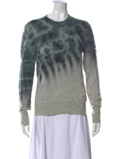 Pre-owned Raquel Allegra Mohair Tie-dye Print Sweater In Green