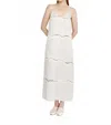 Raquel Allegra Normandie Maxi Dress In Ice Blue And Jade In White