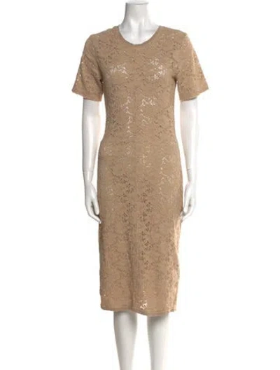 Pre-owned Raquel Allegra Nylon Midi Length Dress In Neutral
