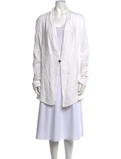 Pre-owned Raquel Allegra Open Front Sweater In White