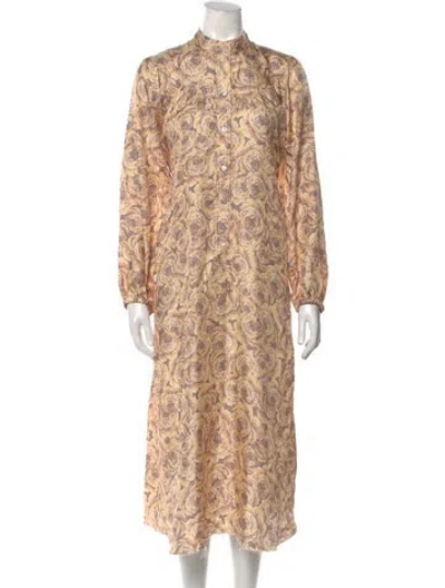 Pre-owned Raquel Allegra Paisley Print Mini Dress In Neutral