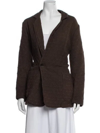 Pre-owned Raquel Allegra Patterned Blazer In Brown
