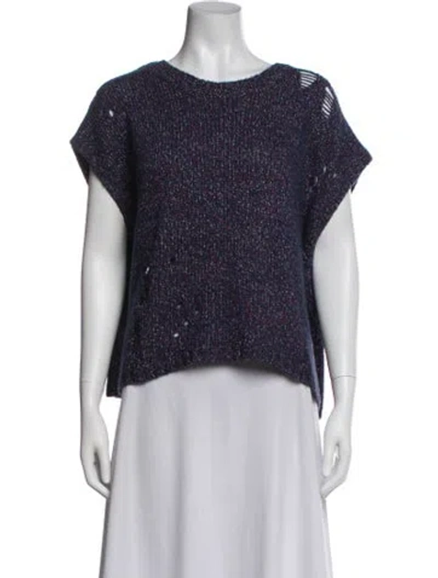 Pre-owned Raquel Allegra Patterned Crew Neck Sweater In Purple