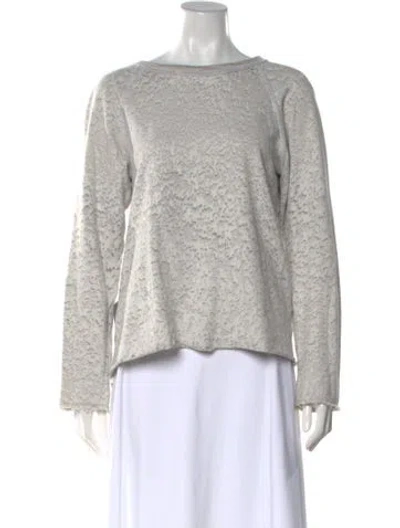 Pre-owned Raquel Allegra Patterned Crew Neck Top In Neutral