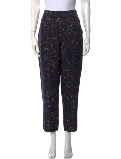 Pre-owned Raquel Allegra Patterned Straight Leg Pants W/ Tags In Blue