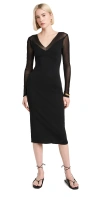 RAQUEL ALLEGRA POPPY MIDI DRESS BLACK