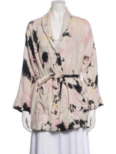 Pre-owned Raquel Allegra Printed Blazer In Neutral