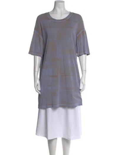 Pre-owned Raquel Allegra Printed Crew Neck T-shirt W/ Tags In Gray