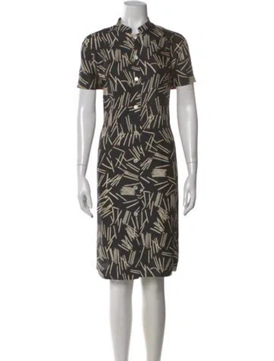 Pre-owned Raquel Allegra Printed Knee-length Dress In Black