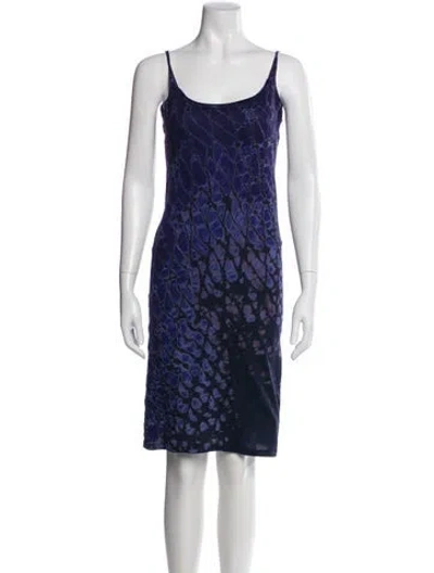 Pre-owned Raquel Allegra Printed Knee-length Dress In Gray