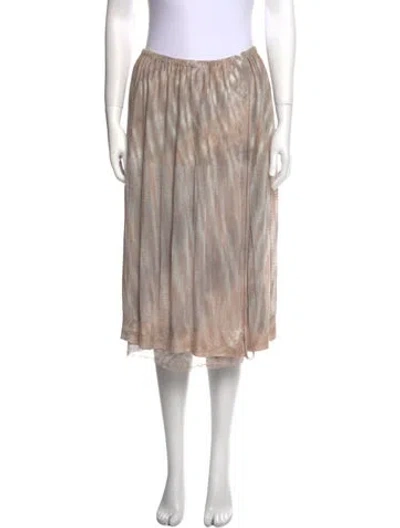 Pre-owned Raquel Allegra Printed Knee-length Skirt In Neutral