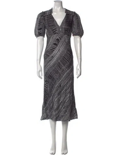 Pre-owned Raquel Allegra Printed Long Dress In Multi