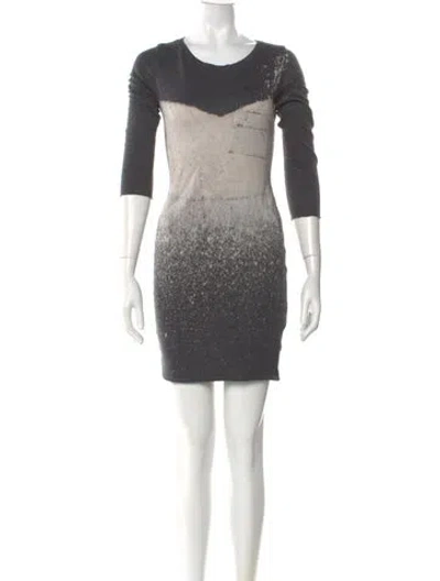 Pre-owned Raquel Allegra Printed Mini Dress In Gray