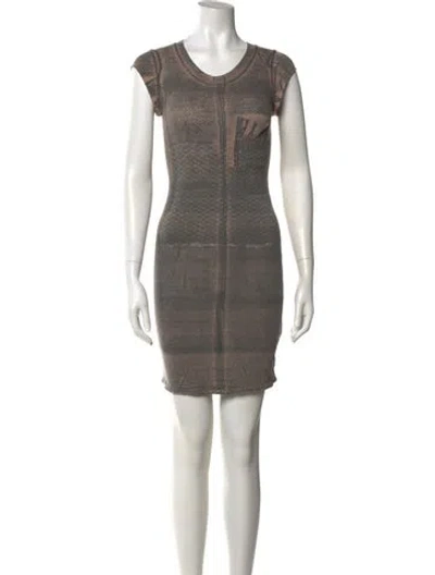 Pre-owned Raquel Allegra Printed Mini Dress In Gray