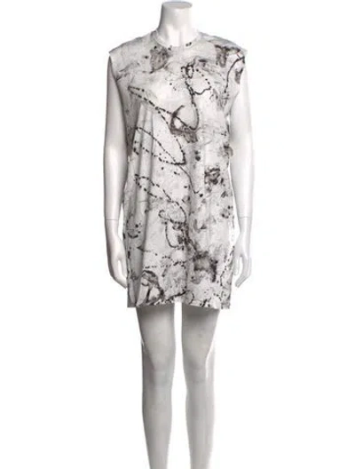 Pre-owned Raquel Allegra Printed Mini Dress In Multi